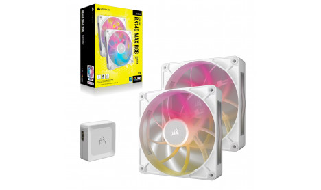 CORSAIR ICUE LINK RX140 MAX RGB 140MM PWM THICK FANS STARTER KIT - WHITE