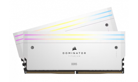 CORSAIR DOMINATOR TITANIUM RGB 64GB (2X32GB) DDR5 6000MT/S (AMD&INTEL) - WHITE