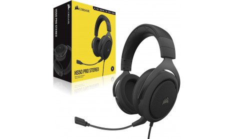 CORSAIR HS55 STEREO WIRED GAMING HEADSET - CARBON