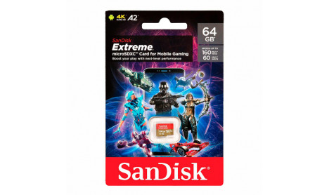 SANDISK EXTREME MICRO SDHC MOBILE GAMING SQXA2 - 64GB 