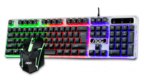 AOC KM100 COOL BACKLIT KEYBOARD AND MOUSE COMBO