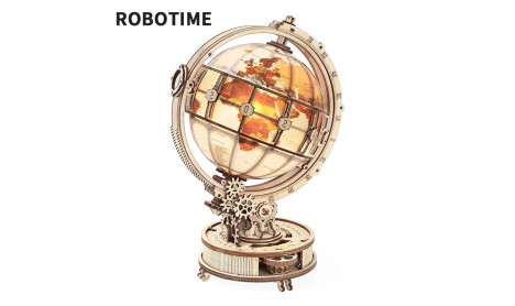 Robotime Rokr Luminous Globe with LED Light DIY Wooden