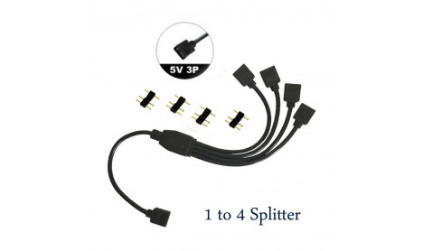 1-TO-4 SPLITTER CABLE (5V) 3 PINS ADDRESSABLE RGB 