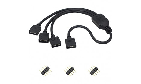 12V 4PIN RGB Splitter Cable LED Strip Connector, 1 to 4