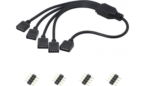 12V 4PIN RGB Splitter Cable LED Strip Connector, 1 to 5
