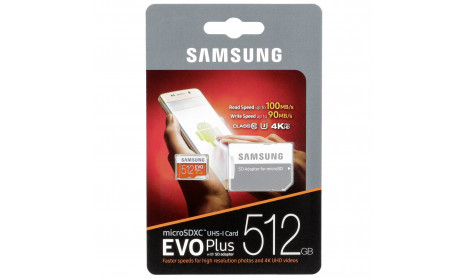 Samsung EVO 4K Plus 512GB 100MB/S U3 CLASS 10