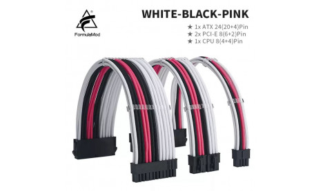 FormulaMod Sleeve Extension Cable Kit-white-black-pink