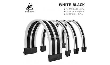 FormulaMod Sleeve Extension Cable Kit-white-black