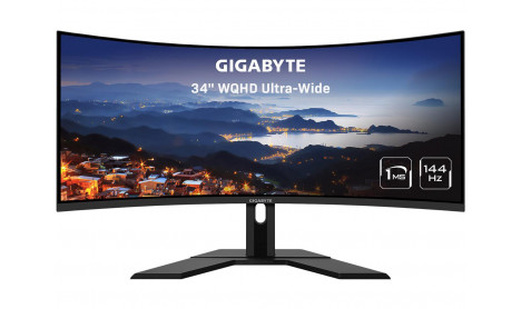 GIGABYTE G34WQC-A 34" 144HZ ULTRA-WIDE CURVED ,3440 X 1440 HDR 2022 