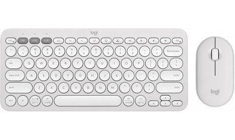 LOGITECH PEBBLE 2 WIRELESS KEYBOARD AND MOUSE COMBO - WHITE
