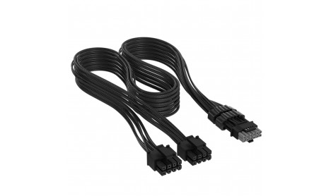 CORSAIR ELITE PREMIUM TYPE 4 INDIVIDUALLY SLEEVED 2X 8-PIN TO PCIE 12V-2X6 600W CABLE - BLACK
