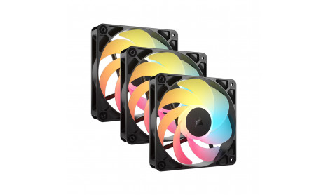 CORSAIR RS120-R ARGB 120MM PWM REVERSE FANS TRIPLE PACK - BLACK
