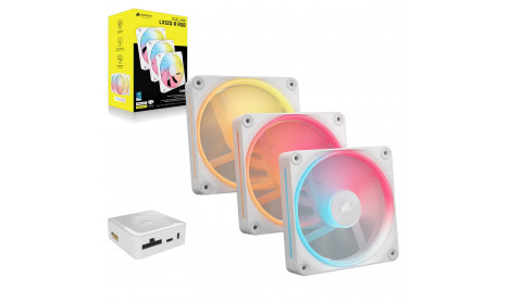 CORSAIR ICUE LINK LX120-R RGB PWM REVERSE FANS STARTER KIT 120MM WHITE - TRIPLE PACK