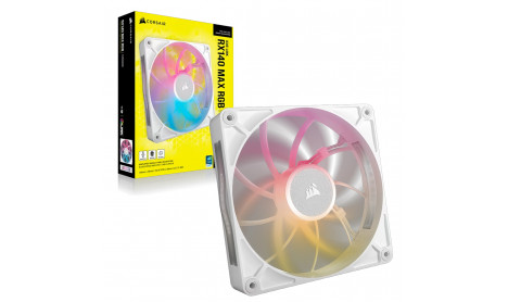 CORSAIR ICUE LINK RX140 MAX RGB 140MM PWM THICK FAN EXPANSION - WHITE CORSAIR ICUE LINK RX140 MAX RGB 140MM PWM THICK FAN EXPANSION - WHITE