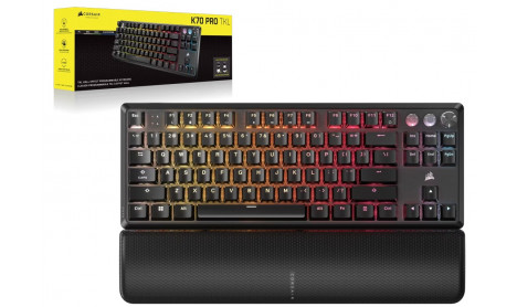 CORSAIR K70 PRO TKL GAMING KEYBOARD WITH RAPID TRIGGER ABS DOUBLE-SHOT KEYCAPS - BLACK CORSAIR K70 PRO TKL GAMING KEYBOARD WITH RAPID TRIGGER ABS DOUBLE-SHOT KEYCAPS - BLACK