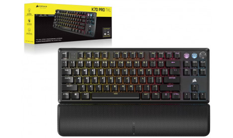 CORSAIR K70 PRO TKL GAMING KEYBOARD WITH RAPID TRIGGER PBT DOUBLE-SHOT KEYCAPS - BLACK CORSAIR K70 PRO TKL GAMING KEYBOARD WITH RAPID TRIGGER PBT DOUBLE-SHOT KEYCAPS - BLACK