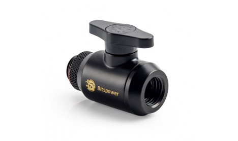 BITSPOWER CARBON BLACK MINI VALVE ROTARY G1/4"& INNER G14" WITH BLACK HANDLE