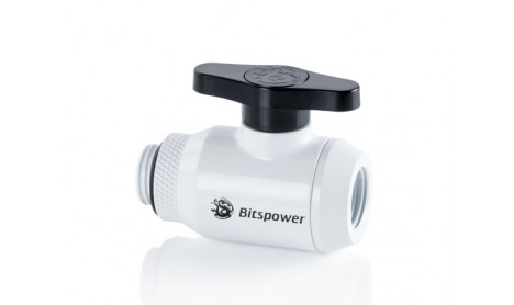 BITSPOWER DELUXE WHITE MINI VALVE ROTARY G1/4"& INNER G14"WITH BLACK HANDLE