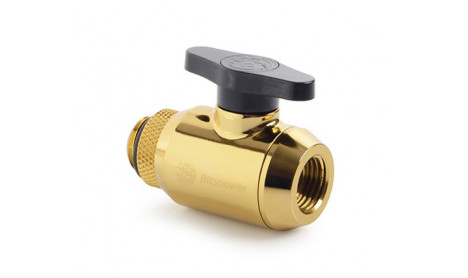 BITSPOWER TRUE BRASS MINI VALVE ROTARY G1/4"& INNER G14"WITH BLACK HANDLE