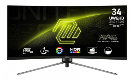MSI MAG 345CQR 34" CURVED 2K VA 180HZ 1MS HDR