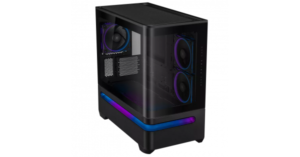 ASUS PRIME AP202 ARGB M-ATX CURVED GLASS PANEL - BLACK