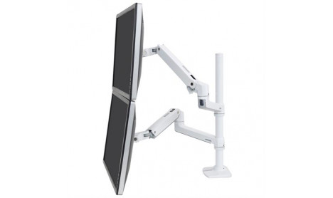 ERGOTRON LX DUAL STACKING ARM TALL POLE BRIGHT WHITE