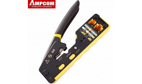 AMPCOM RJ45 CRIMPER PASS THROUGH RJ45 CRIMPING TOOL