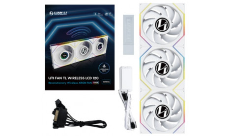 LIAN-LI UNI FAN TL WIRELESS LCD 120 RGB TRIPLE FAN WHITE