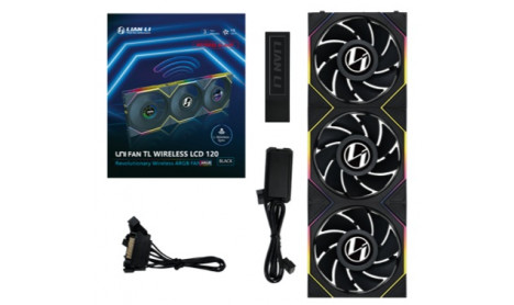 LIAN-LI UNI FAN TL WIRELESS LCD 120 RGB TRIPLE FAN BLACK (REVERSE)
