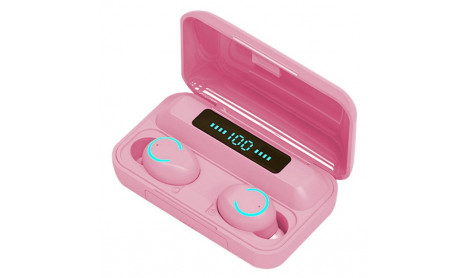 TWS F9-8 BLUETOOTH 5.0 LED DISPLAY WIRELESS EARBUDS-PINK   