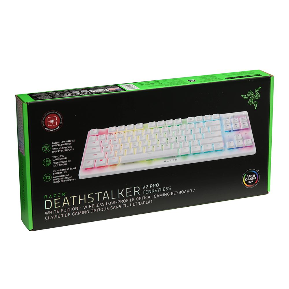 Death Razer White RAZER DEATHSTALKER V2 PRO WHITE - WIRELESS LOW PROFILE