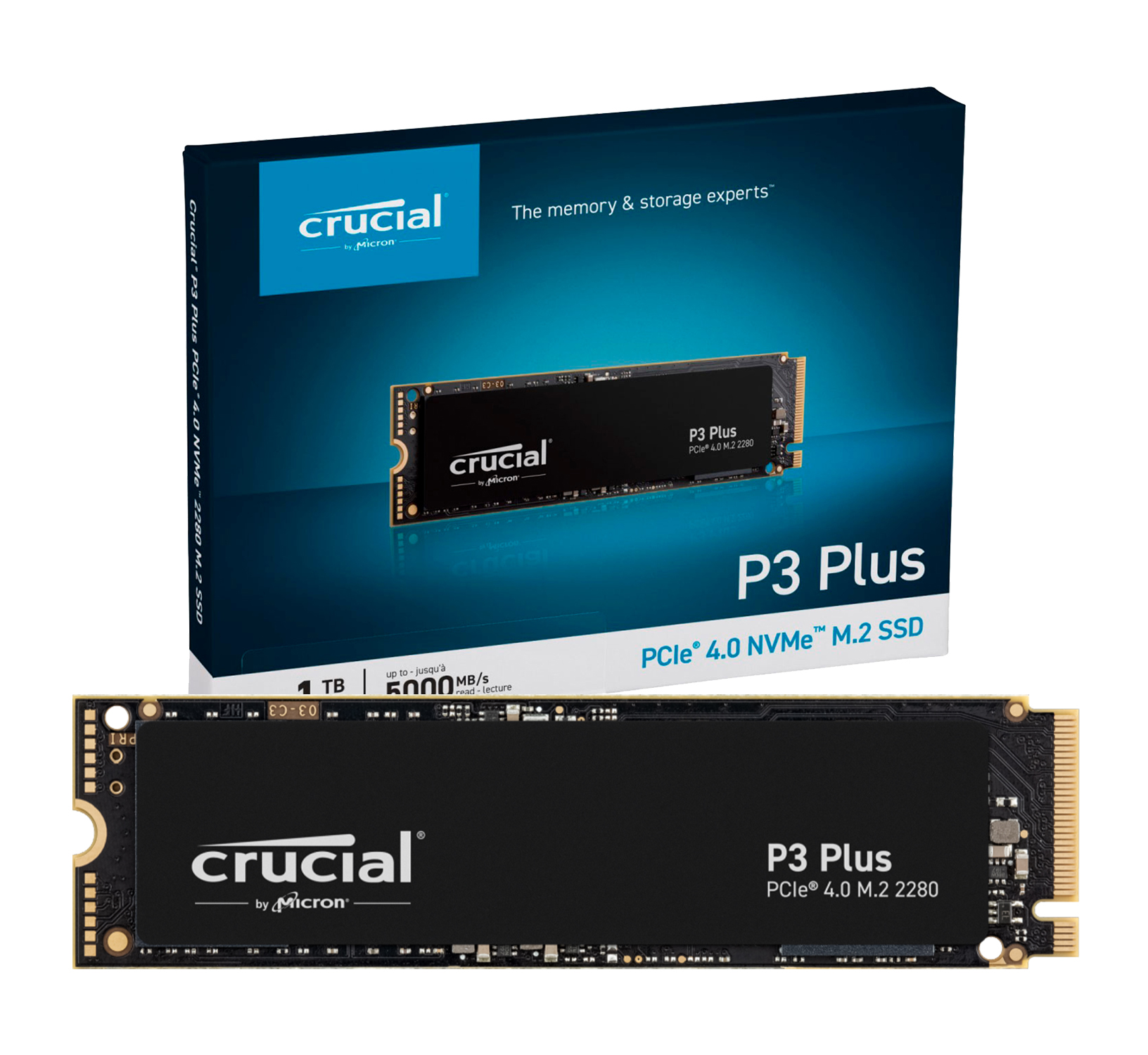 新品 Crucial P3 Plus 1TB SSD PCIe 4.0 NVMe Crucial P3 Plus 1TB 