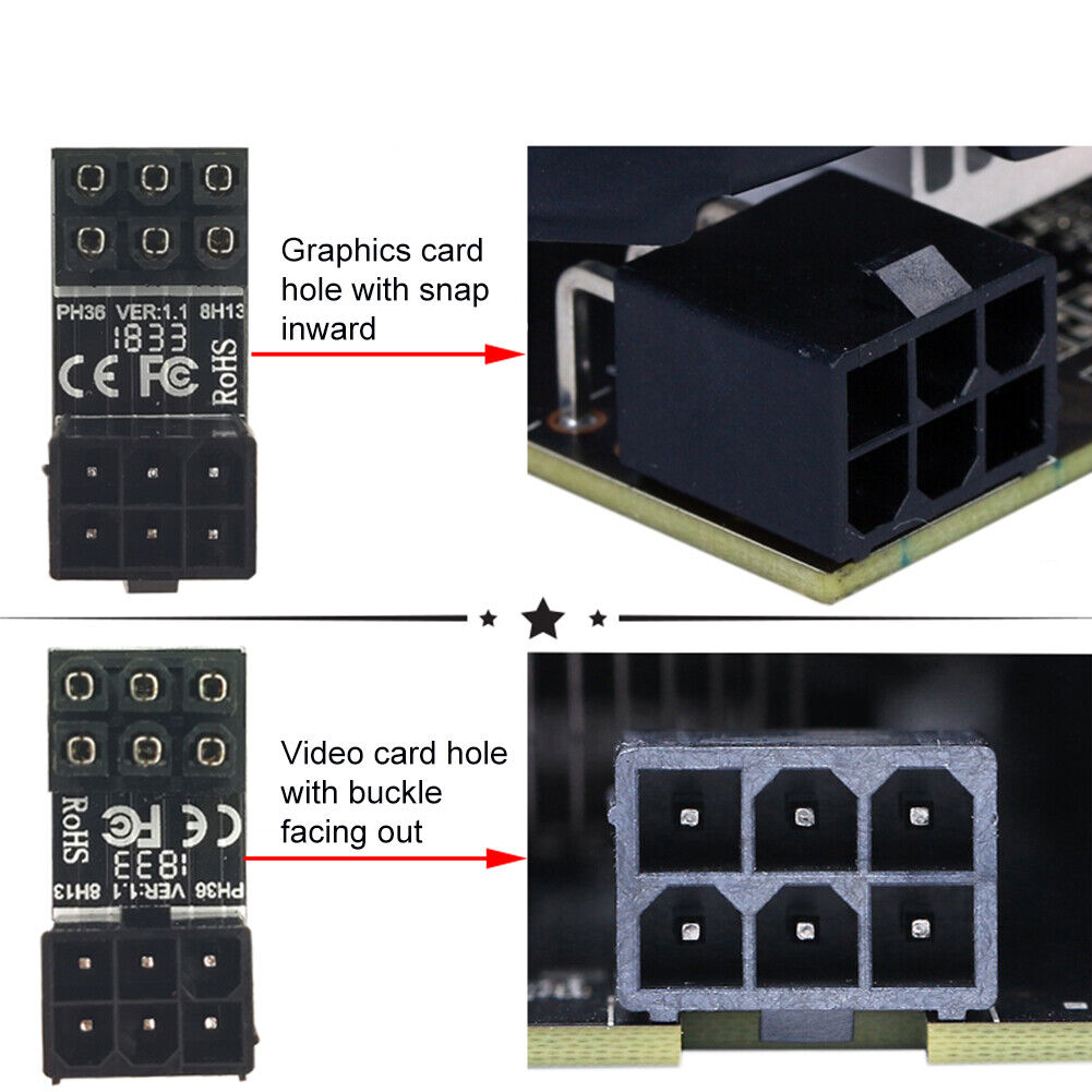 GPU POWER CONNECTOR 6PIN 180 DEGREE (STANDARD)