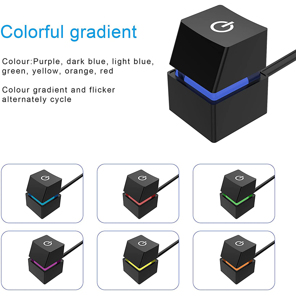 POWER ON/OFF SWITCH BUTTON GREEN LIGHT - BLACK